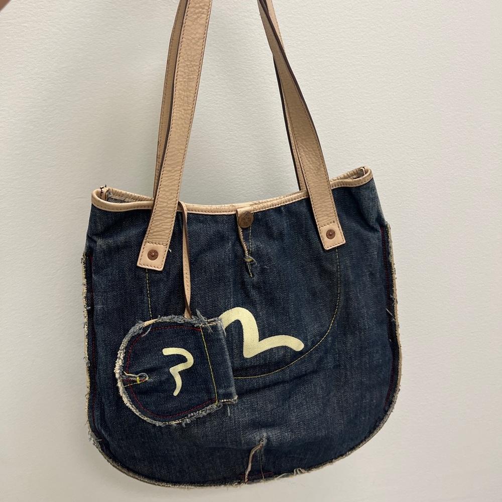 Y2K Evisu GENES denim tote bag - Picture 1 of 6